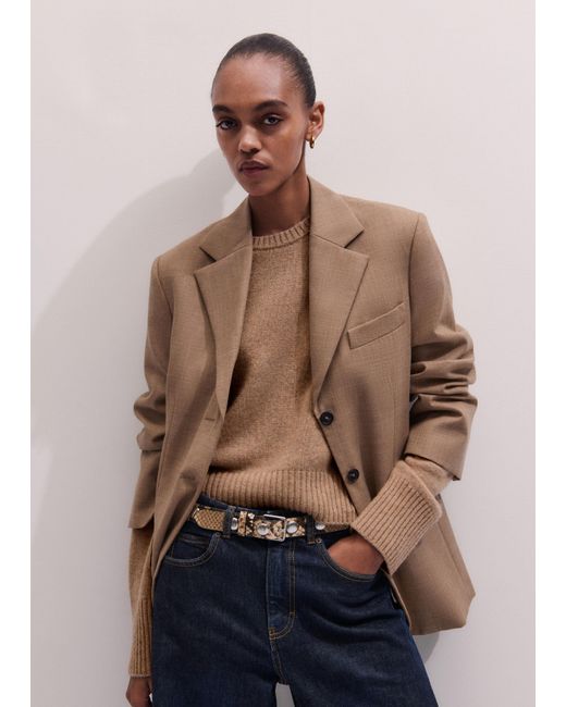 ME+EM Natural Oversized Blazer