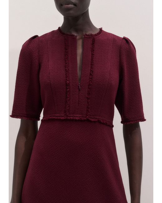 ME+EM Multicolor Textured Slim Midi Dress