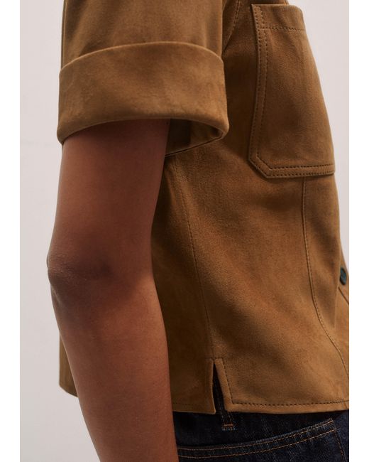 ME+EM Brown Panelled Shirt