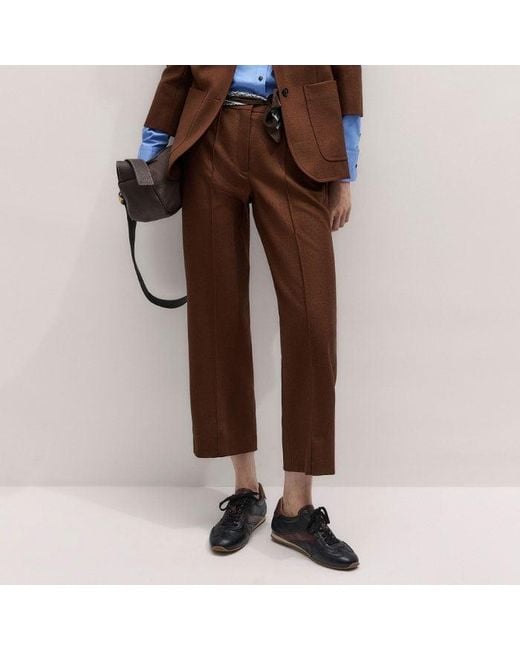 ME+EM Brown Sharp Shoulder Contour Blazer