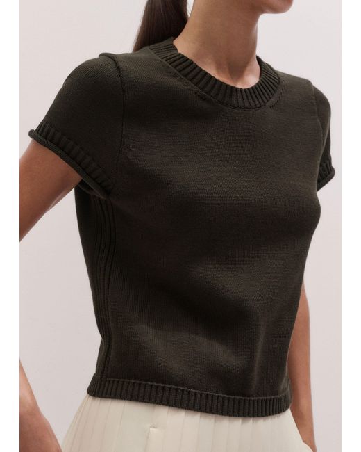 ME+EM Multicolor Shrunken Straight Knit Baby Tee