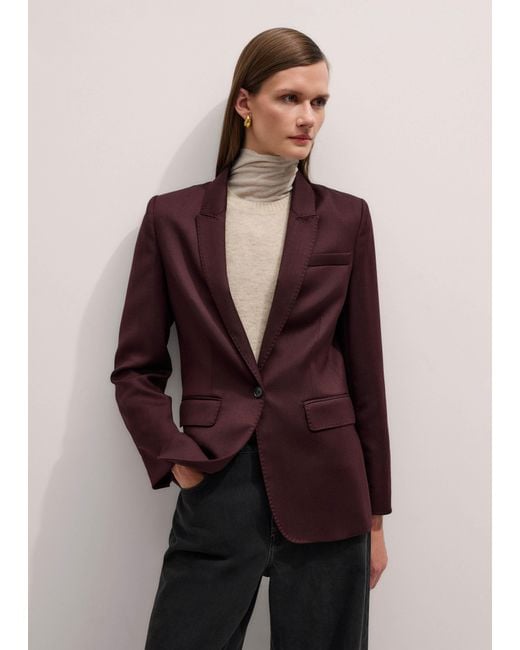 ME+EM Purple Luxe Sharp Shoulder Blazer