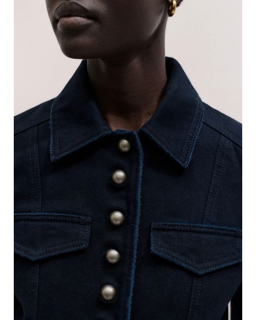 ME+EM Blue Short Military Jacket