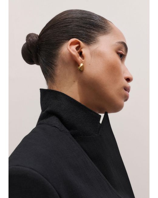 ME+EM Black Contour Sharp Shoulder Blazer