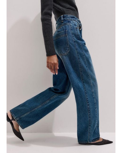 ME+EM Blue Tapered Puddle Jean