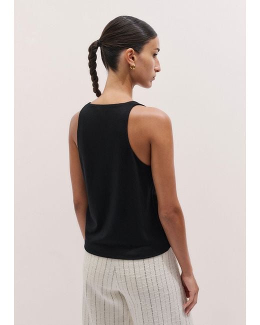 ME+EM Black Scoop Neck Tank