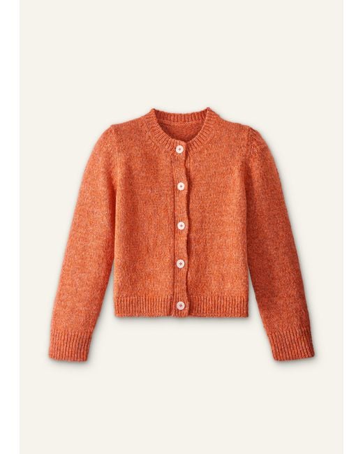ME+EM Orange Relaxed Bracelet Sleeve Cardigan Mouline