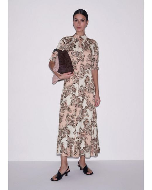ME+EM Multicolor Colour Block Paisley Print Fit & Flare Maxi Dress