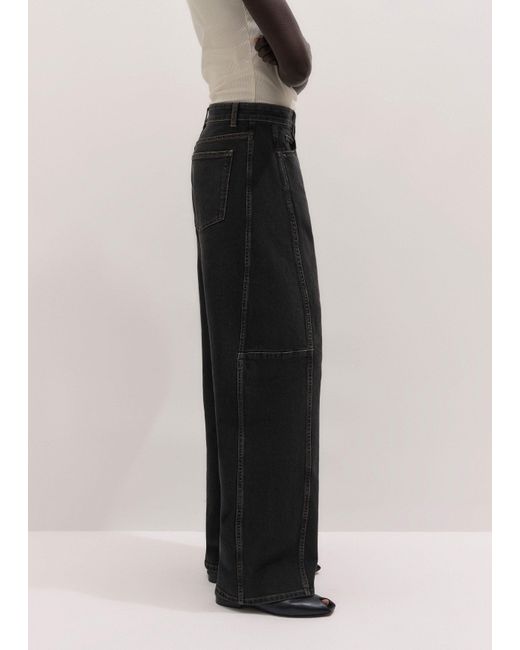 ME+EM Black Exaggerated Tapered Jean