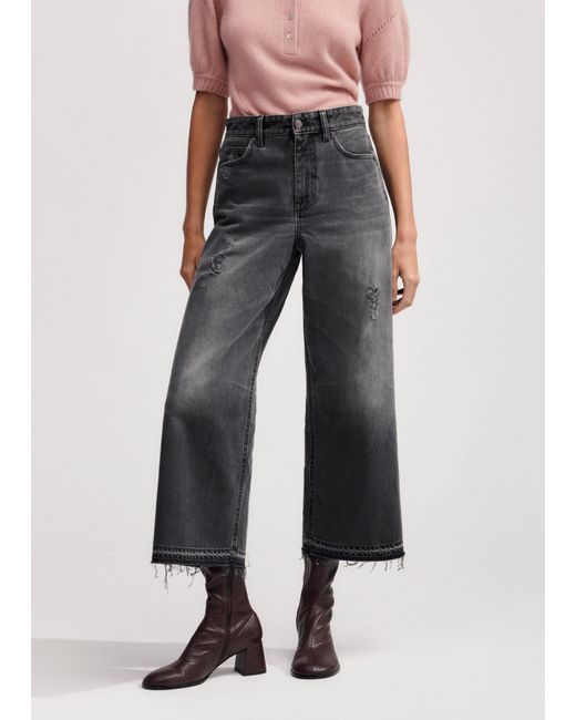 ME+EM Multicolor Distressed Mid-Waist Baggy Crop Jean