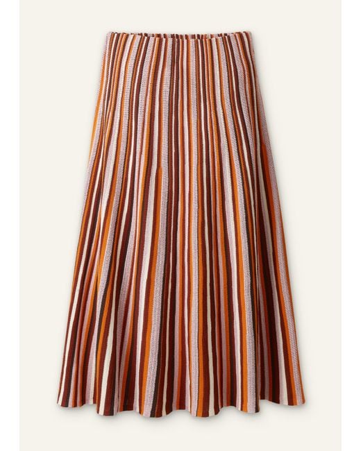 ME+EM White Metallic Textured Stripe Knit Maxi Skirt