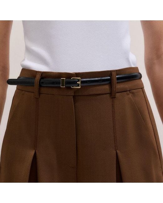 ME+EM Brown Ultimate Wide Pleat Front Trouser