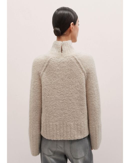 ME+EM Natural Relaxed High Neck Bouclé Jumper