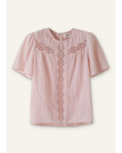 ME+EM Pink Embroidery Detail Soft T-Shirt