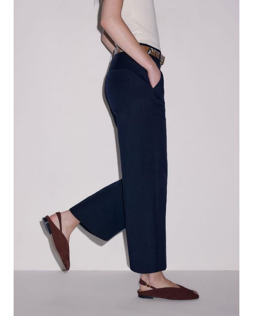 ME+EM Blue Straight Crop Trouser