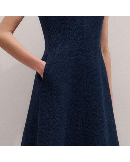 ME+EM Blue Desk-To-Dinner Fit And Flare Maxi Dress
