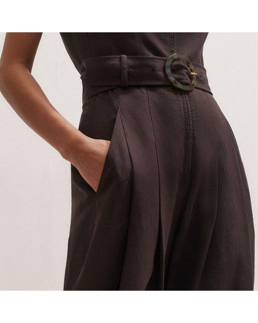 ME+EM Natural The Event Ready Linen Blend Jumpsuit