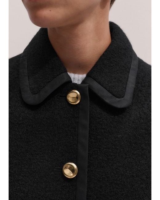 ME+EM Black Straight Cropped Bound Jacket