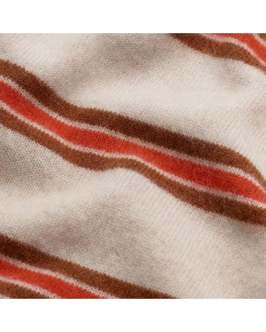 ME+EM Red Cashmere Stripe Crop Knit Tee