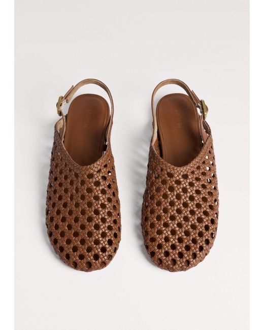 ME+EM Brown Round Woven Slingback