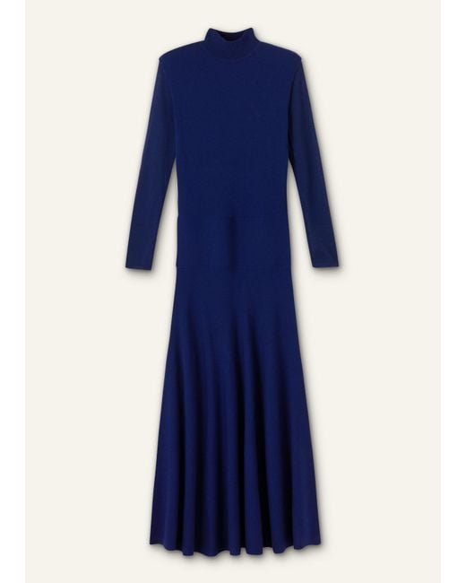 ME+EM Blue High Neck Knit Maxi Dress + Layering Top