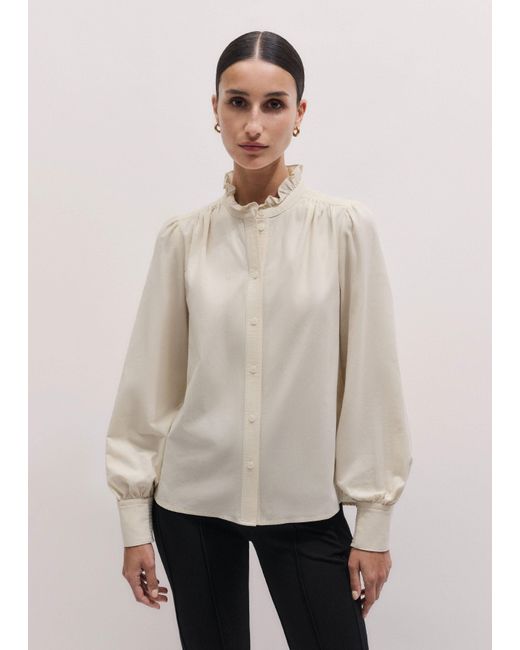 ME+EM Brown Super Soft Micro Cord Blouse