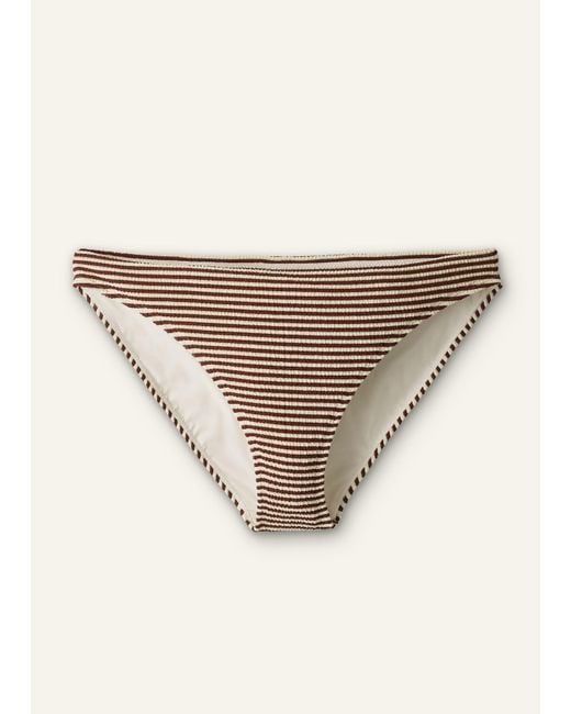 ME+EM Blue Microstripe Bikini Bottom Cinnamon-Cream