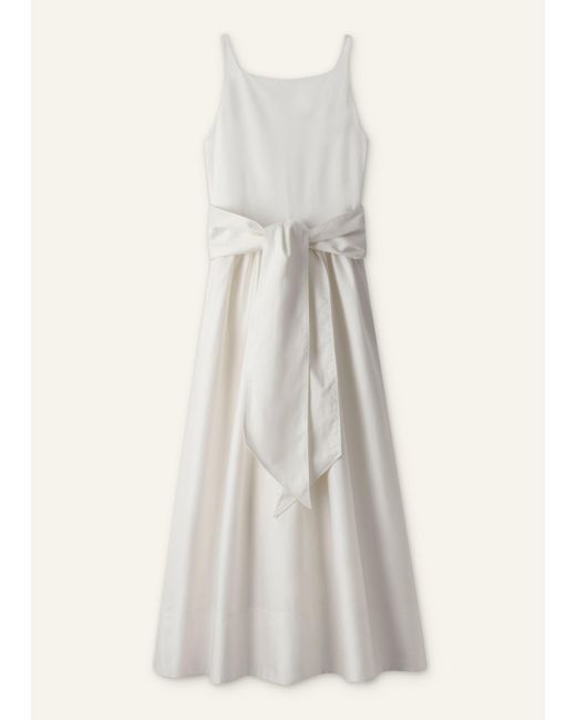 ME+EM Natural Boat Neck Fit And Flare Maxi Dress + Tie