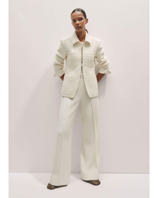 ME+EM Natural Textured High Waist Wide-Leg Trouser