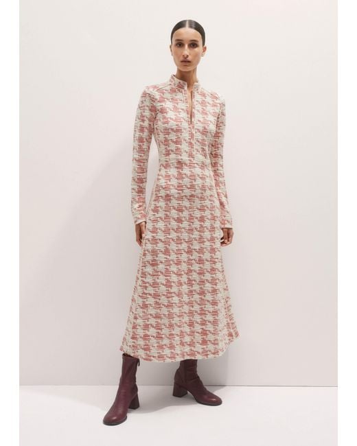 ME+EM Pink Travel Tweed Midi Dress