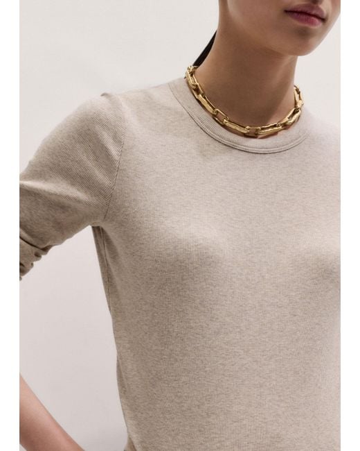 ME+EM Natural Ultimate Rib Long Sleeve Top