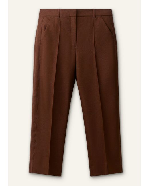 ME+EM Brown Straight Crop Trouser