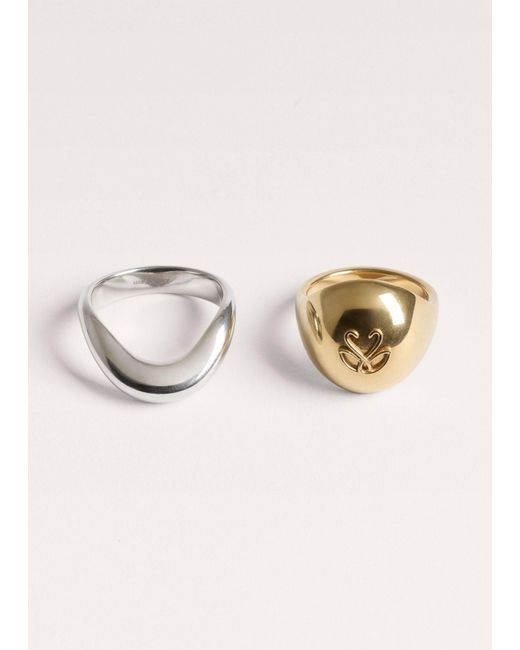 ME+EM Natural Bulb Cygnet Ring Set
