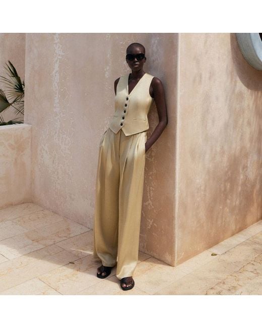 ME+EM Natural Elevated Evening Metallic Waistcoat