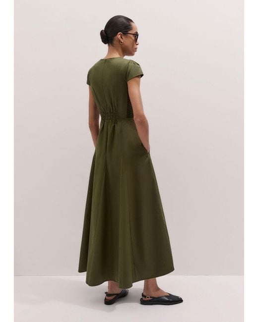 ME+EM Green V-Neck Fit And Flare Maxi Dress