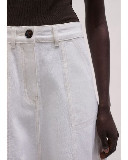 ME+EM White Panelled A-Line Maxi Skirt