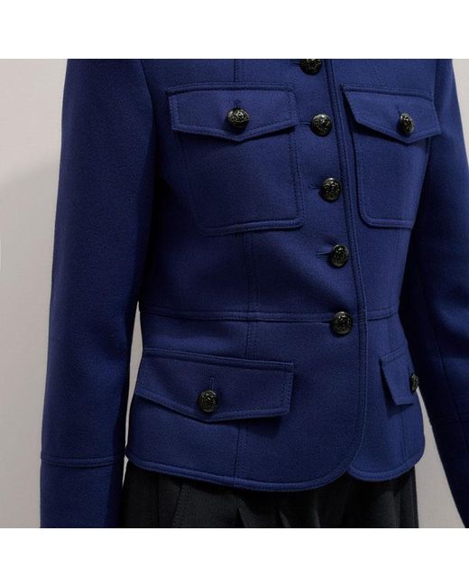 ME+EM Blue Fitted Military Jacket