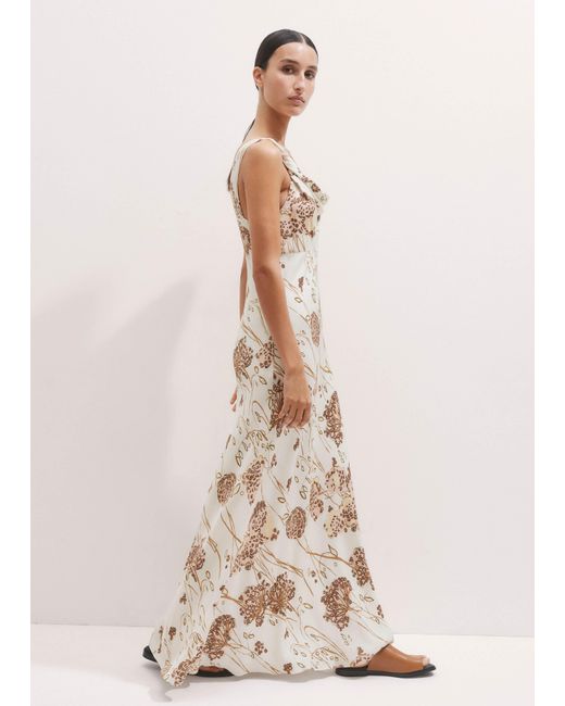 ME+EM Women's Natural Hydrangea Print Bias Cut Full-Length Dress ME+EM Women's Natural Hydrangea Print Bias Cut Full-Length Dress