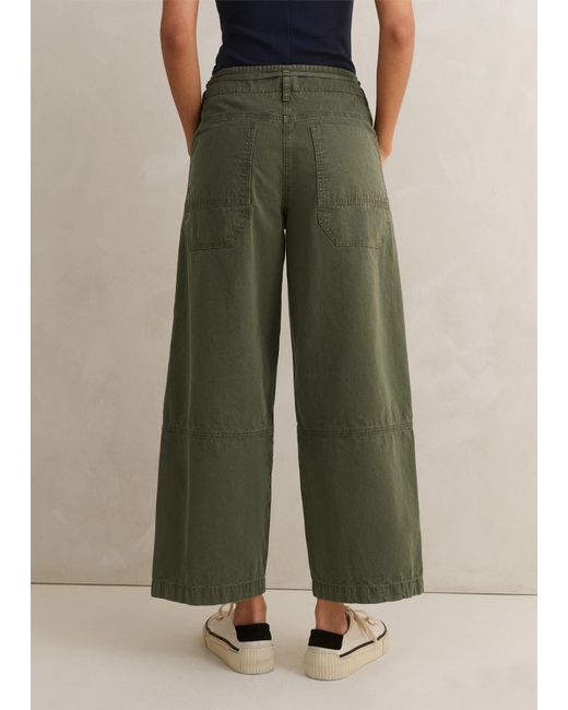ME+EM Green Casual Crop Trouser