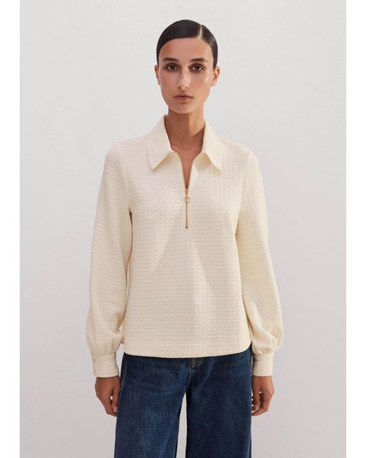 ME+EM Natural Travel Tailoring Textured Ponte Swing Top