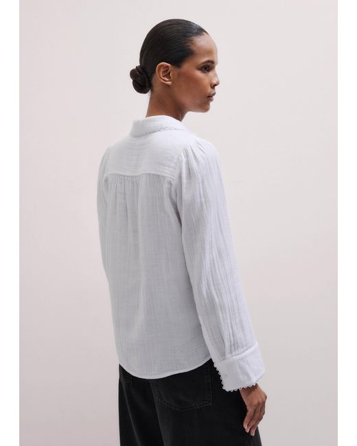 ME+EM Multicolor Cheesecloth Trim Detail Shirt
