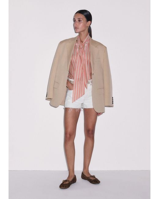 ME+EM Pink Stripe Blouse + Tie