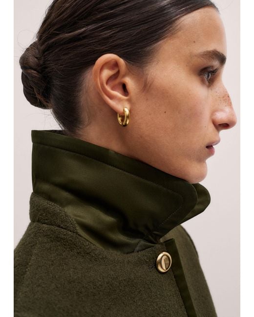 ME+EM Green Straight Cropped Bound Jacket
