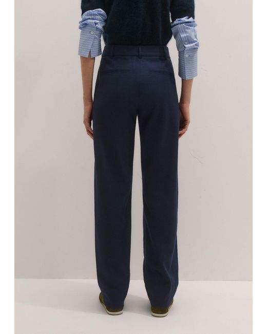 ME+EM Blue Pleat Front Tailored Tapered Trouser