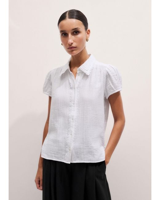 ME+EM Multicolor Cheesecloth Cap-Sleeve Blouse