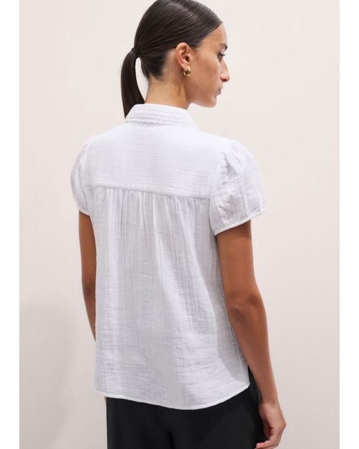 ME+EM Multicolor Cheesecloth Cap-Sleeve Blouse
