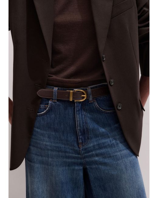 ME+EM Multicolor Round Buckle Reversible Belt Hazelnut Dark Chocolate