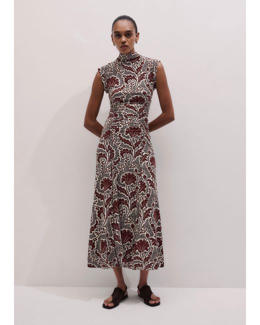ME+EM Multicolor Rising Wildflowers Print Fit And Flare Maxi Dress Cinnamon Multi