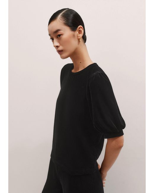 ME+EM Black Fluid Velour Tee
