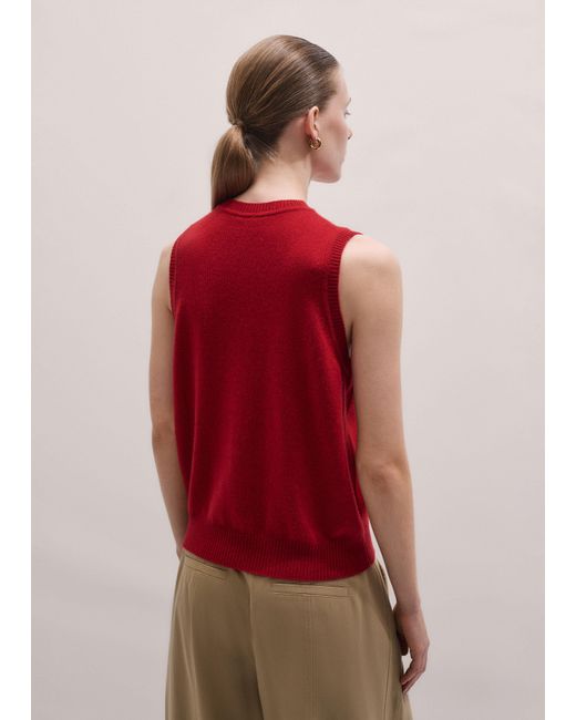 ME+EM Red V-Neck Relaxed Knit Tank